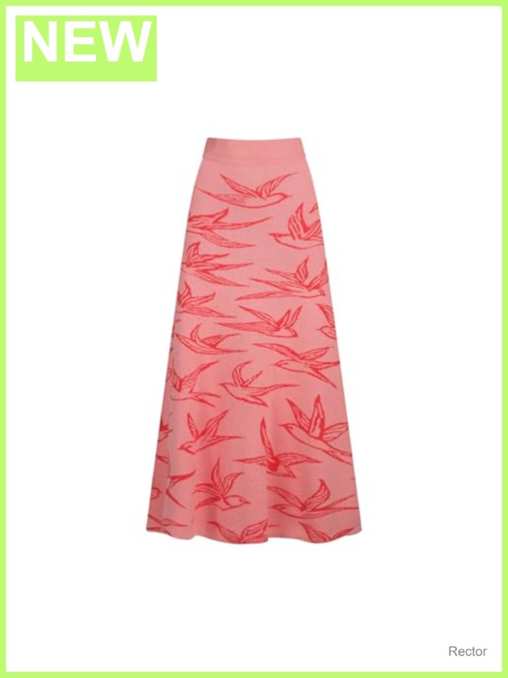 100% Cotton Knitted Midi Skirt High Waist A-Line Retro 1960s Mod Style